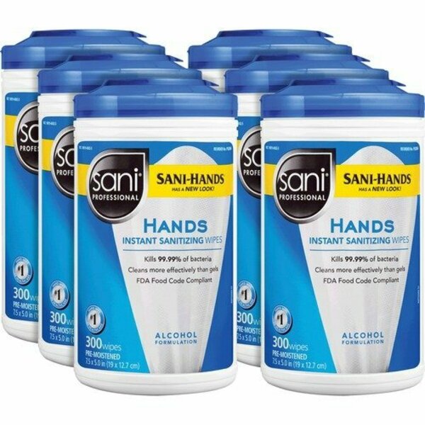 Pdi Hc Professional Hand Sanitizing Wipes, 300 Wipes/Tub, WE, 6PK PDIP92084CT